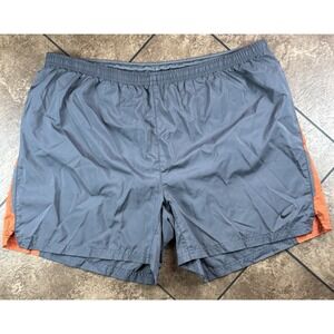 Nike Fit Dry Y2K Shorts Mens Large Gray Orange Running Athletic 5" Inseam